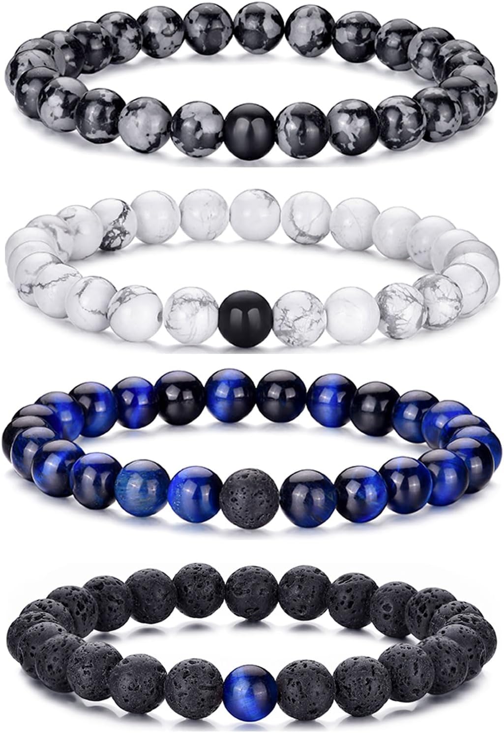 Manufacturer  RANKEEF Tiger Eye Bracelet For Men 8MM Natural Stone Stretch Adjustable Black Crystal Beaded Bracelet for Men Women Gifts  bracelets