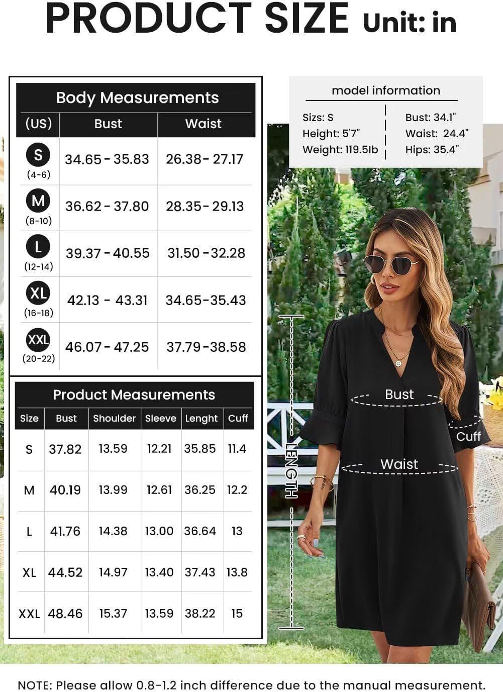 Manufacturer Wkior Shift Dress for Women V Neck Short Sleeves Solid Color Casual Flowy Summer Dresses(S-2XL)