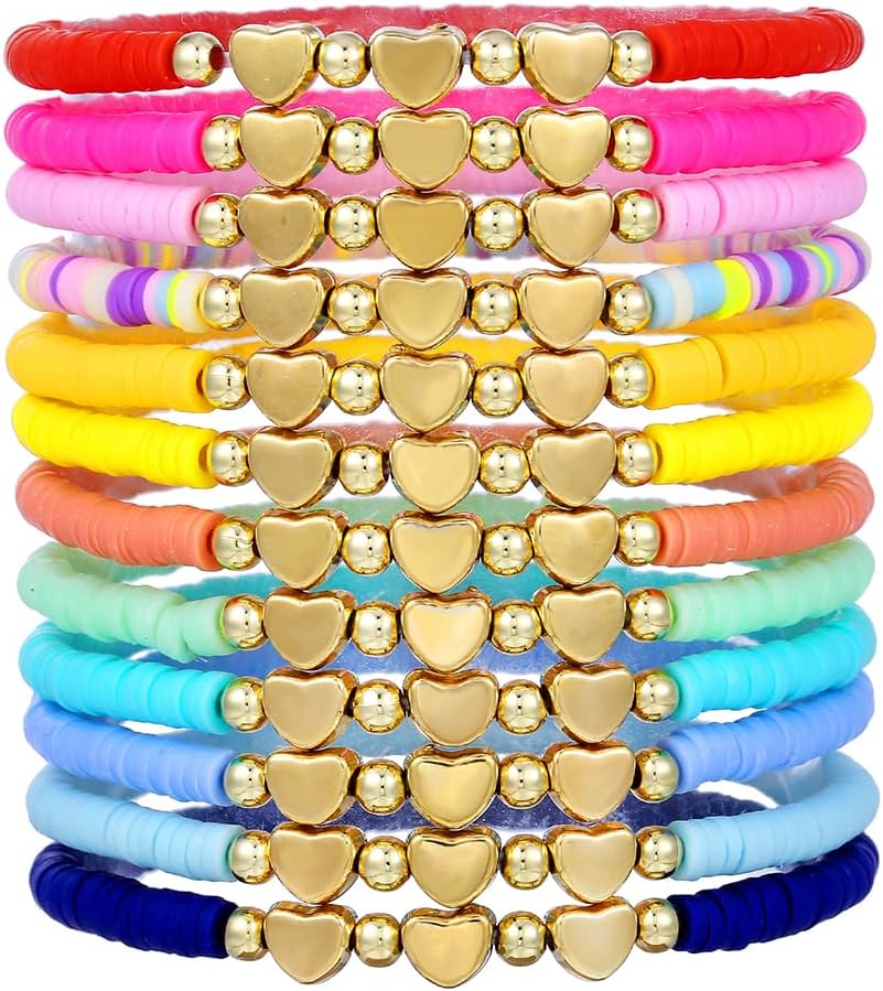 Manufacturer  Friendship Bracelets Boho Stackable Bracelets for Women Surfer Heishi Clay Bead Bracelets Stretch Preppy Bracelets Colorful Boho Bracelets for Women  bracelets
