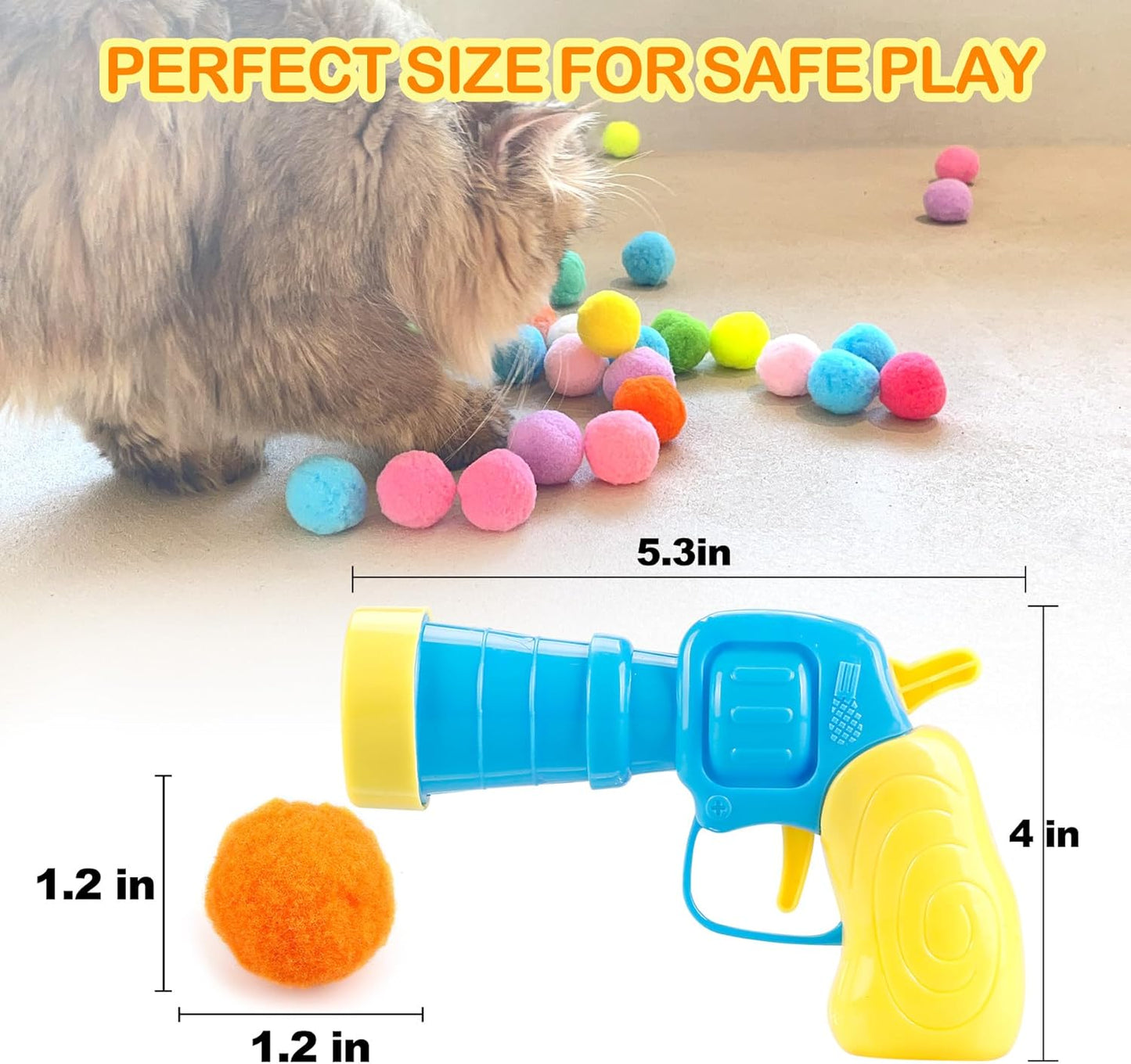 Manufacturer  31Pcs Cat Ball Toy Launcher Gun,Cat Balls Fetch Toy,30Pcs Plush Fuzzy Balls Launcher Cat Toy for Cats with 1 Gun,Funny Interactive Cat Toys for Bored Indoor Adult Cats,Cute Kitten Kitty Toys    Cat toy