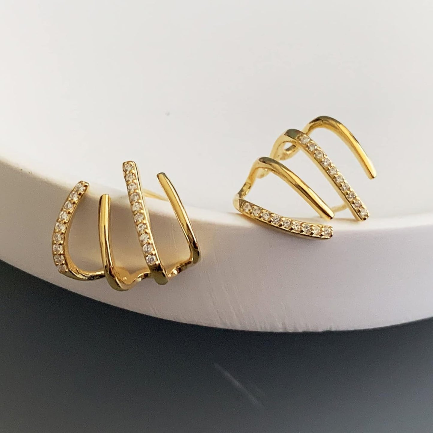 Manufacturer  Tewiky Claw Earrings for Women, 14k Gold Plated/Sterling Silver Claw Earrings Cuff Hypoallergenic Ear Wrap Trendy Cubic Zirconia Warp Cuff Earrings  earring
