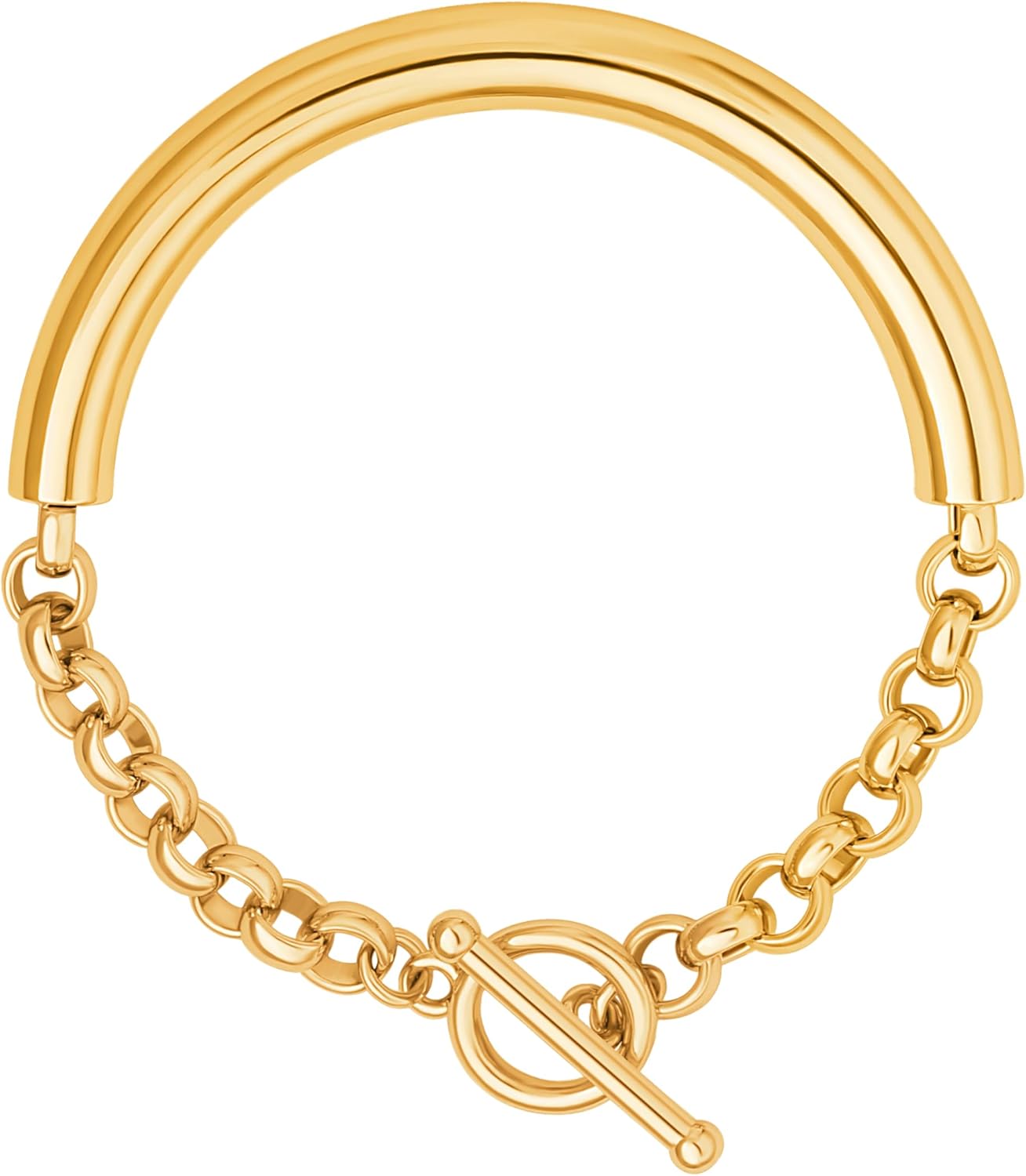 Manufacturer  SOFYBJA 18k Gold Plated Personalized Chunky Cuban Oval Link Chain Bracelets for Men Toggle Rope Bracelet Jewelry for Women  bracelets