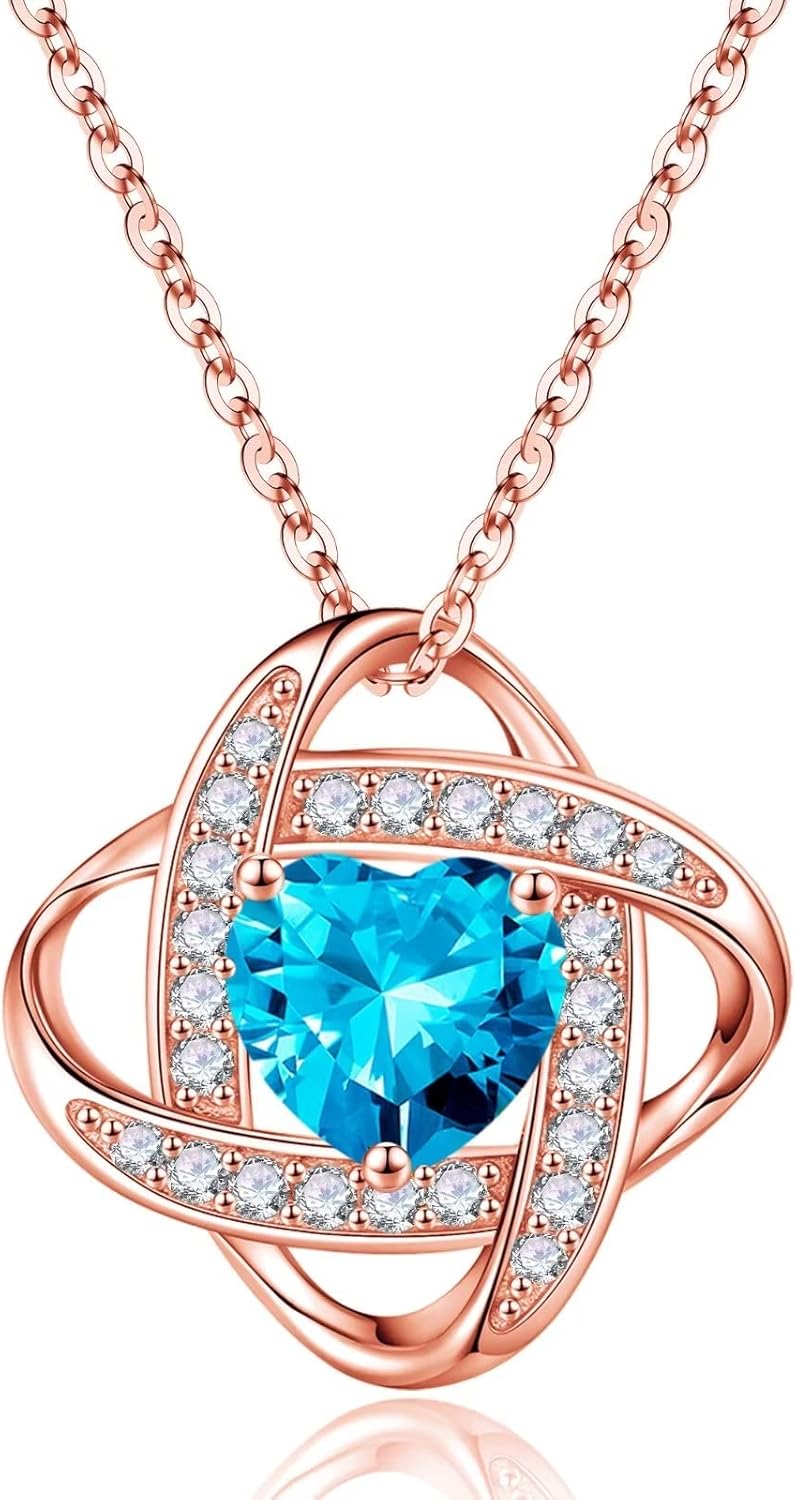 Manufacturer  Iefil 925 Sterling Silver Love Knot Birthstone Necklace, Natural or Created Gemstone, Anniversary Birthday Gifts for Women, Jewelry Gifts for Wife Mom Girlfriend  Necklace