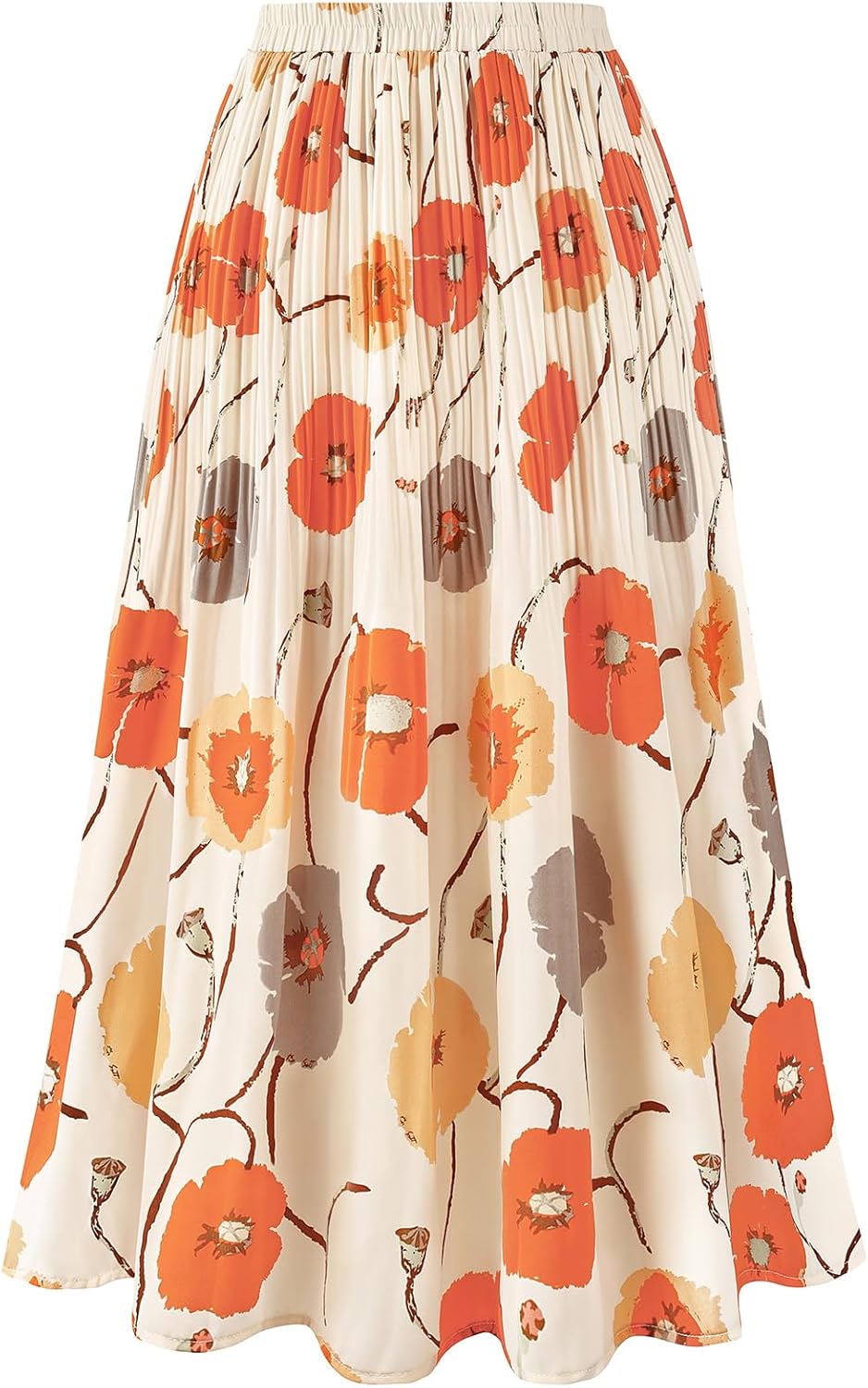 Manufacturer  Basoteeuo Womens Skirt Leopard Print Midi Long Shirring Pleated Skirts High Waisted A Line Skirts