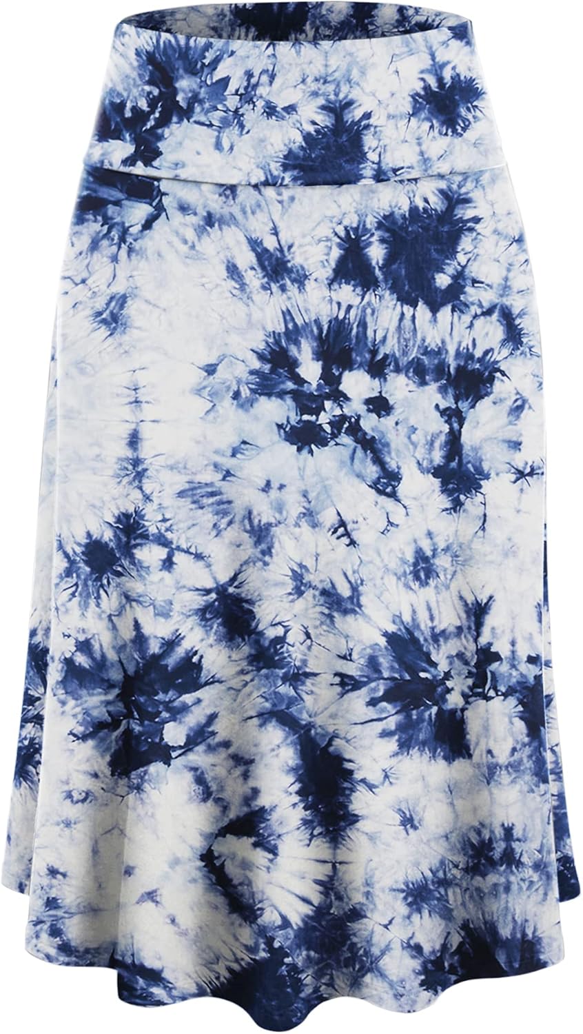 Manufacturer  Lock and Love Women's Solid Ombre Lightweight Flare Midi Pull On Closure Skirts S-XXXL Plus Size