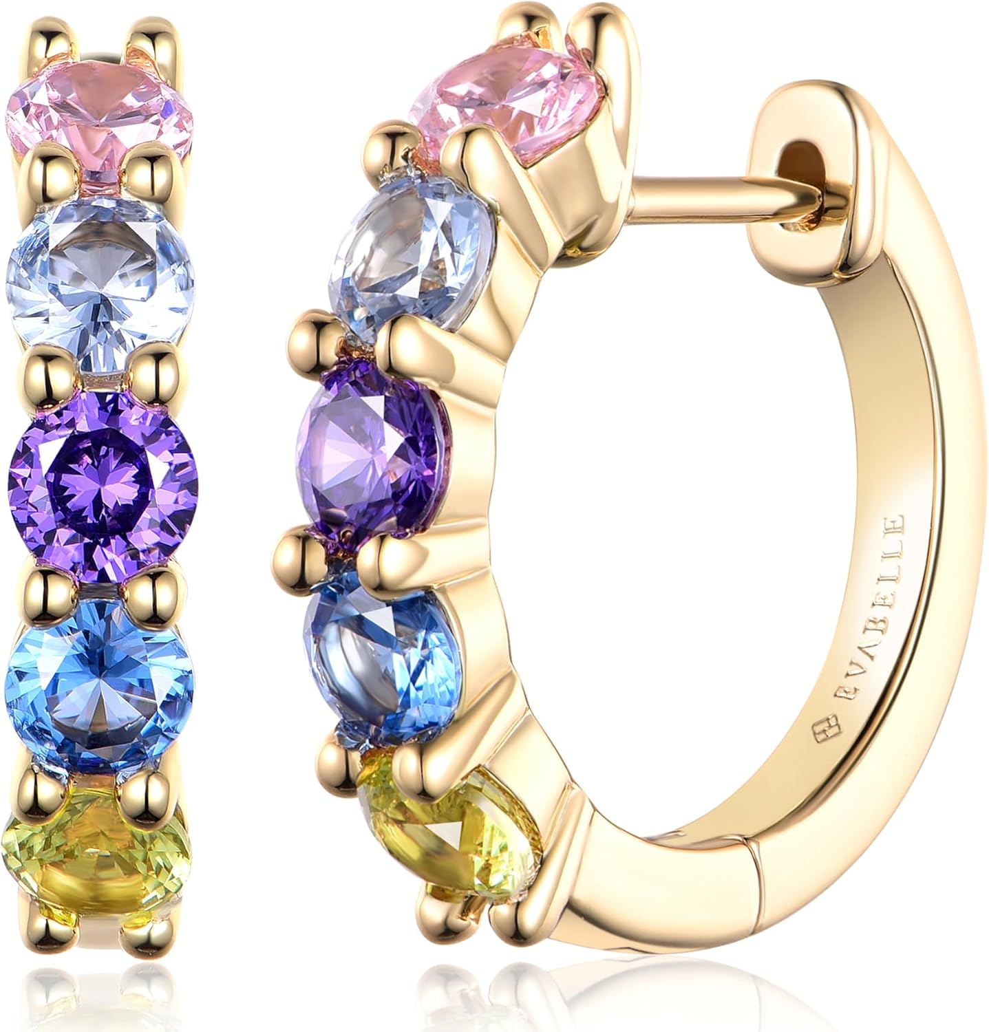 Manufacturer  Evabelle Gold Hoop Earrings for Women 14K Real Gold Plated Cubic Zirconia Diamond Hoop Earrings Huggie Hoop Earring Women Earrings Earring for Men 925 Sterling Silver Post Hypoallergenic  earring