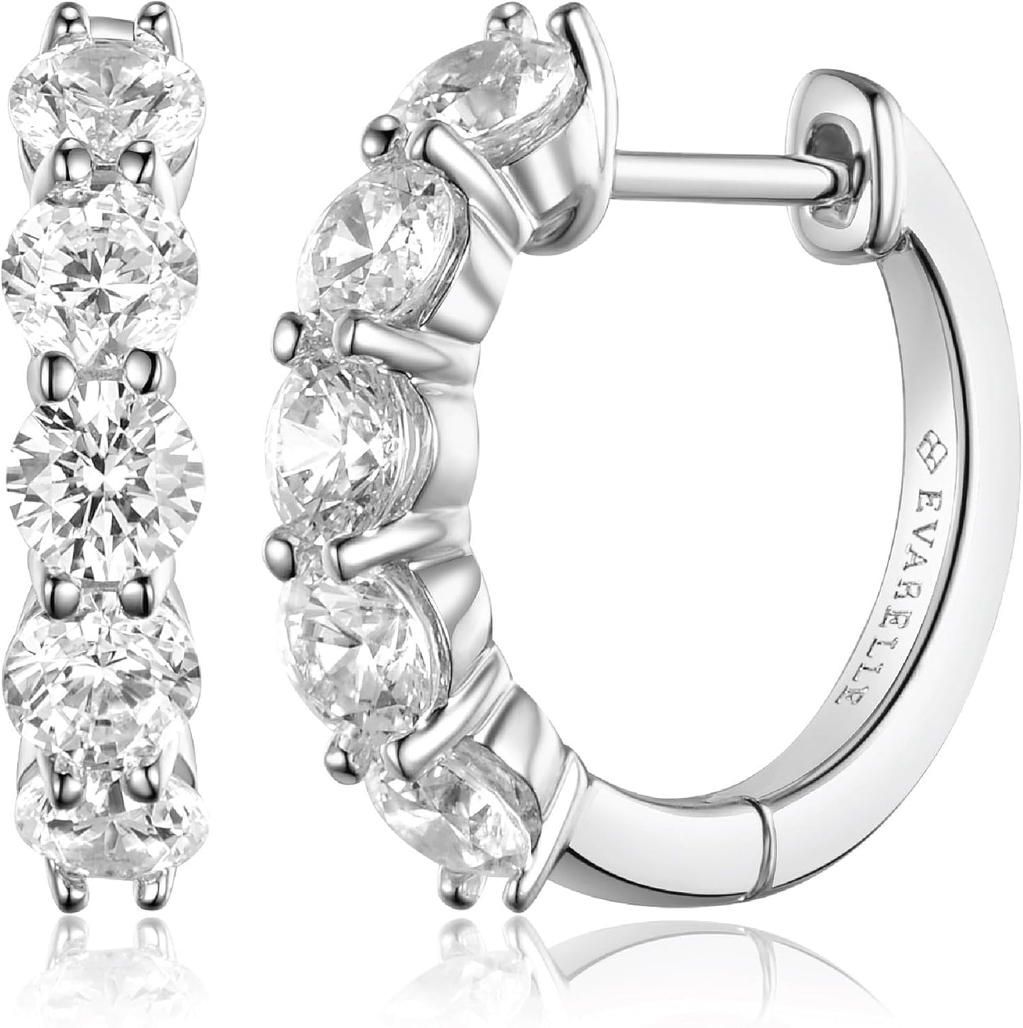 Manufacturer  Evabelle Gold Hoop Earrings for Women 14K Real Gold Plated Cubic Zirconia Diamond Hoop Earrings Huggie Hoop Earring Women Earrings Earring for Men 925 Sterling Silver Post Hypoallergenic  earring