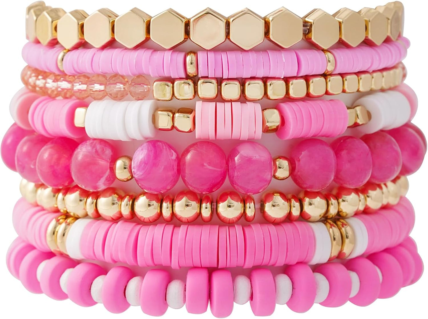 Manufacturer  GOOJIDS Surfer Heishi Clay Bead Bracelets for Women Bohemian Stackable Gold Beaded Stretch Bracelets Elastic Layering Friendship Bracelets Set Boho Jewelry  bracelets