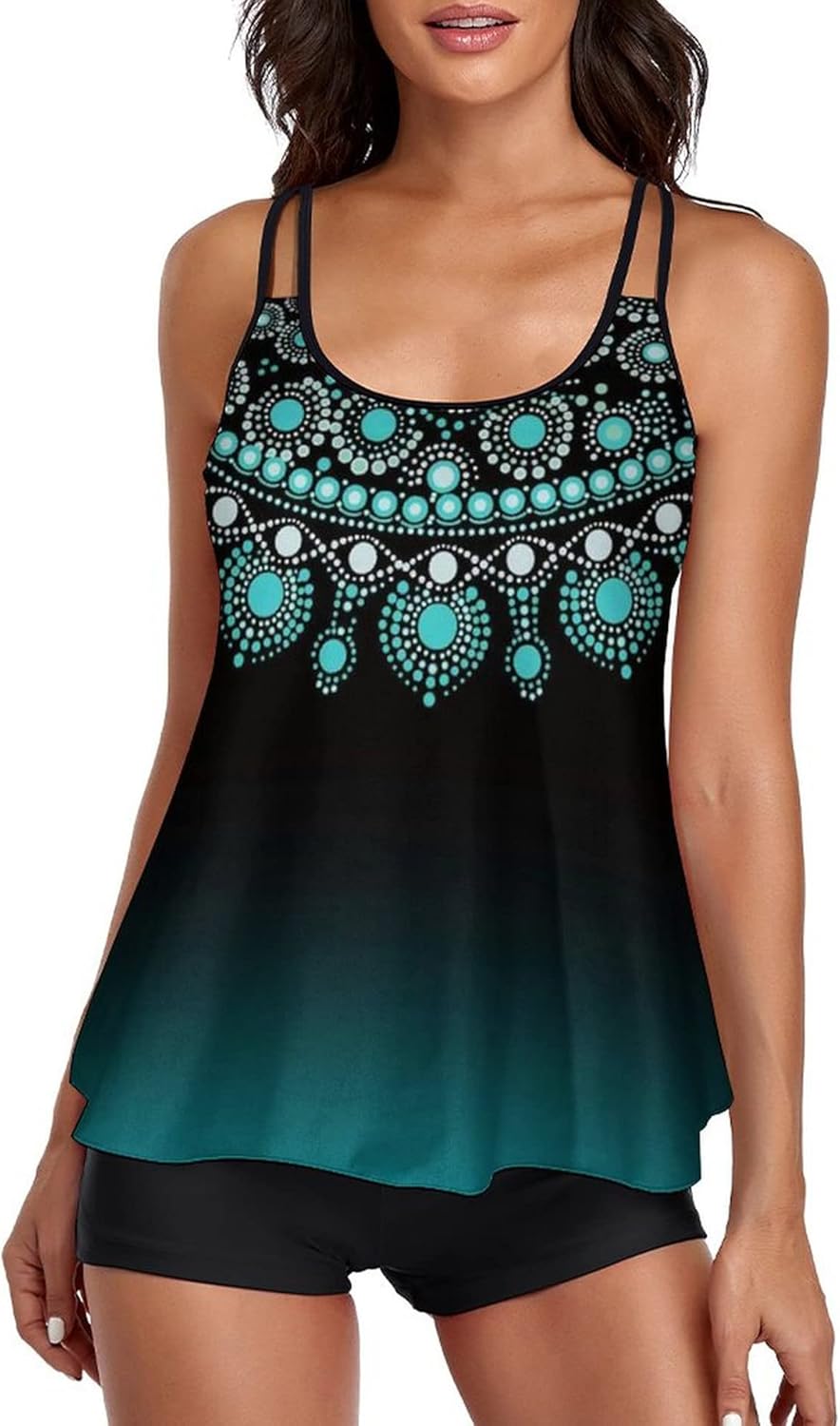 Manufacturer  Urchics Womens  Tankini Swimsuits Tummy Control Flowy Swimwear Two Piece Bathing Suits Swim Tank Top with Boyshorts  Swimsuit