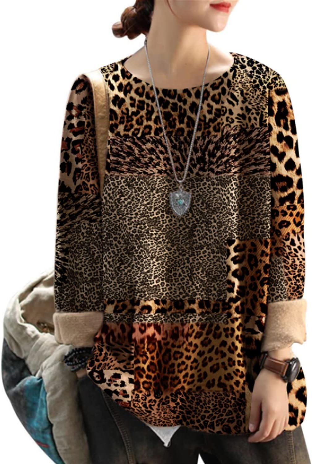 Manufacturer  YESNO Women Christmas Sweater Graphic Printed Oversized Pullover Sweaters Casual Loose Knit Tops S01   sweaters