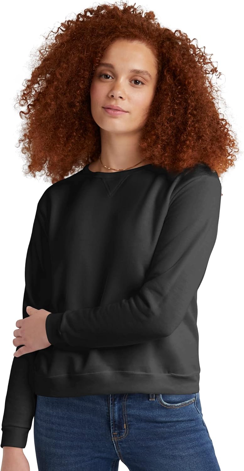 Manufacturer  Hanes womens Crewneck Sweatshirt, Ecosmart Fleece Pullover With V-notch, Sweatshirt for Women   sweaters
