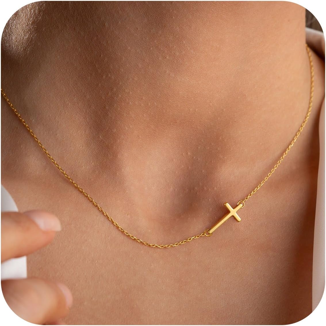 Manufacturer  MONOZO Cross Necklace for Women，14K Gold Plated Cross Necklace Layered Gold Cross Necklace Tiny Sideway Cross Choker Necklace Gold Cross Necklaces for Women Trendy Gold Jewelry Gifts for Women Trendy  necklace