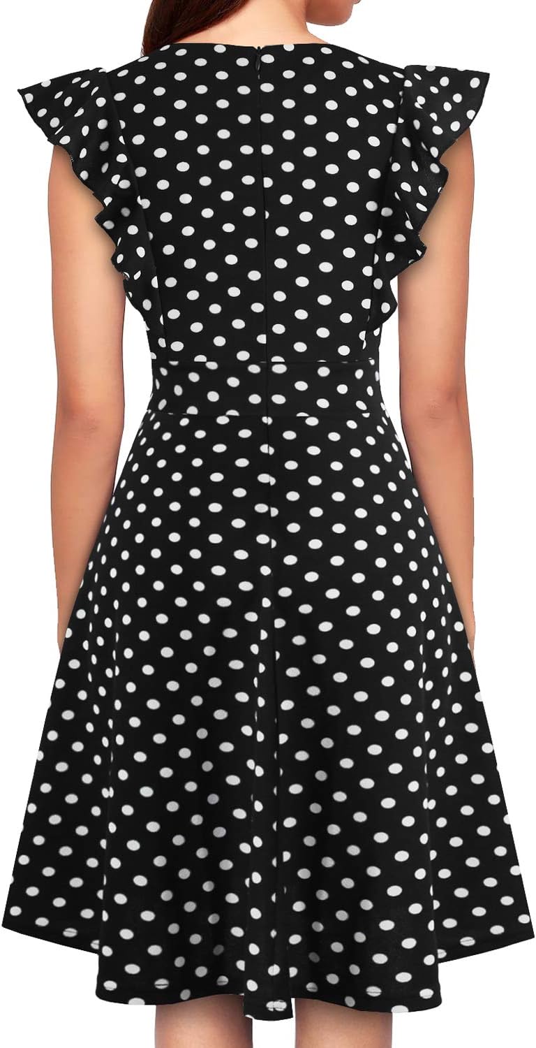 Manufacturer  YATHON Women's Vintage Ruffle Floral Flared A Line Swing Casual Cocktail Party Dresses dresses