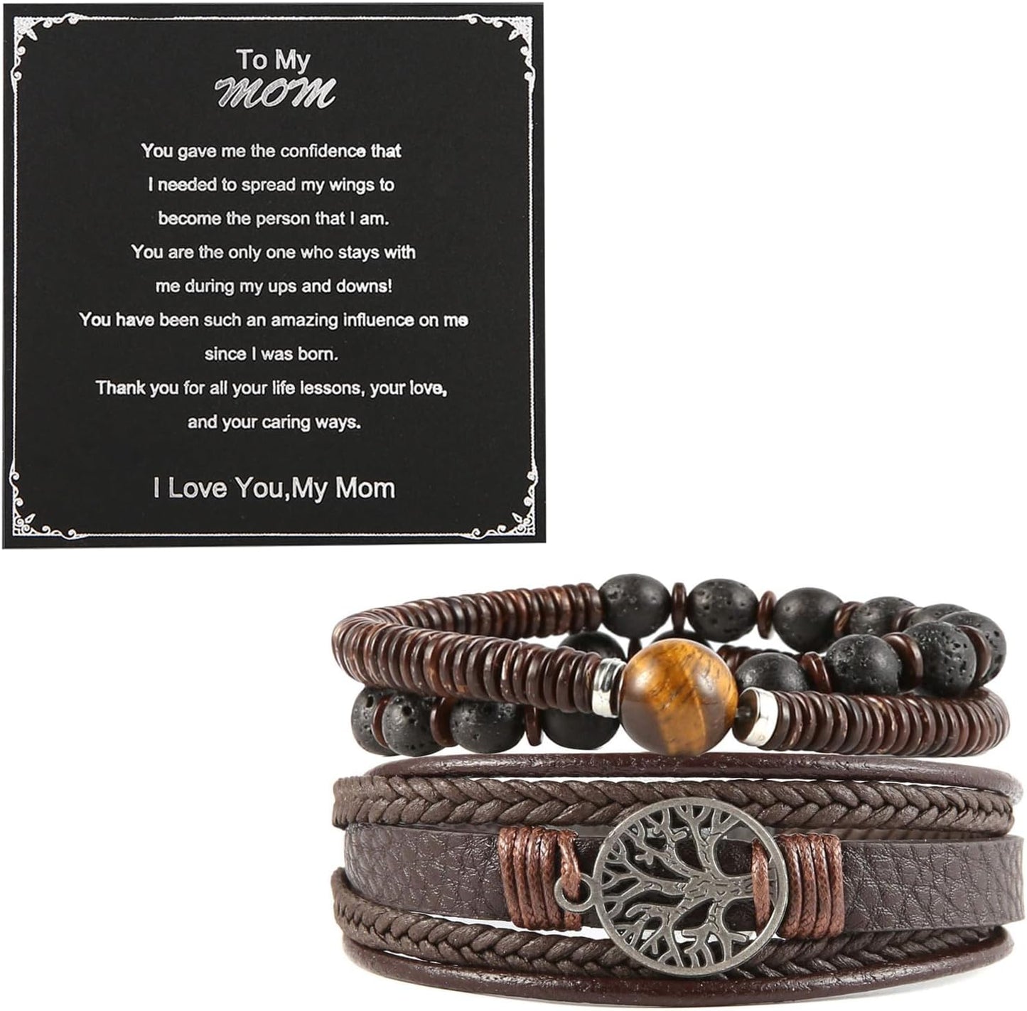 Manufacturer  HZMAN Genuine Leather Tree of life Bracelets Men Women, Tiger Eye Natural Stone Lava Rock Beads Ethnic Tribal Elastic Bracelets Wristbands  bracelets
