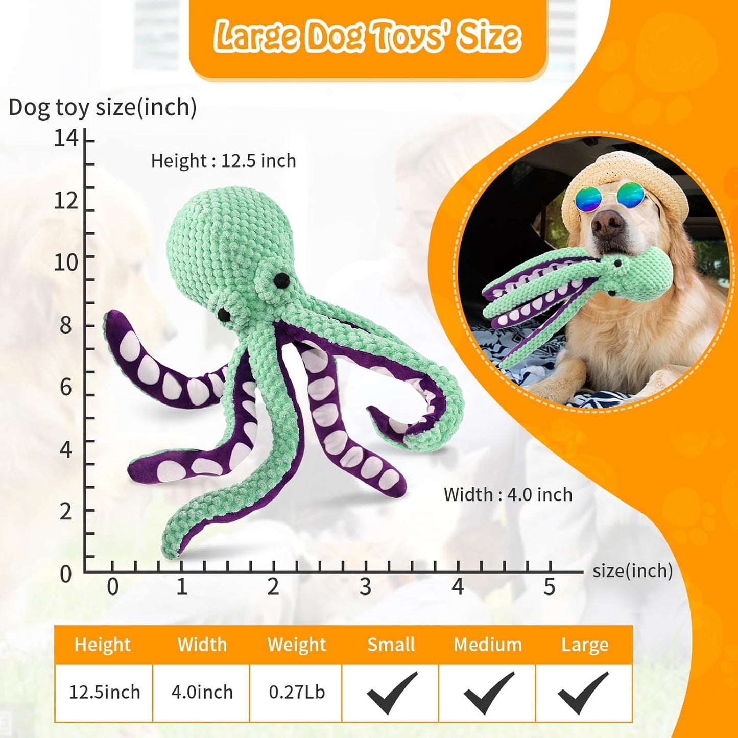 Manufacturer   Large Squeaky Dog Toys- Plush Dog Toys with Soft Fabric for Small, Medium, and Large Dogs Daily Companionship, Training Reward Gift    Dog toy