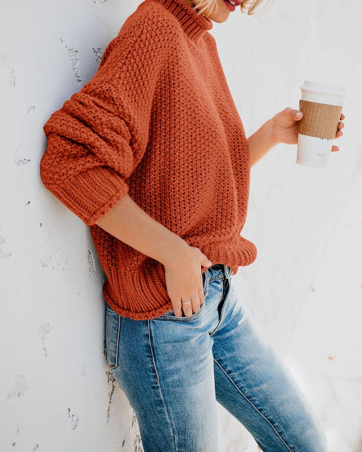 Manufacturer  Saodimallsu Womens Turtleneck Oversized Sweaters Batwing Long Sleeve Pullover Loose Chunky Knit Jumper   sweaters