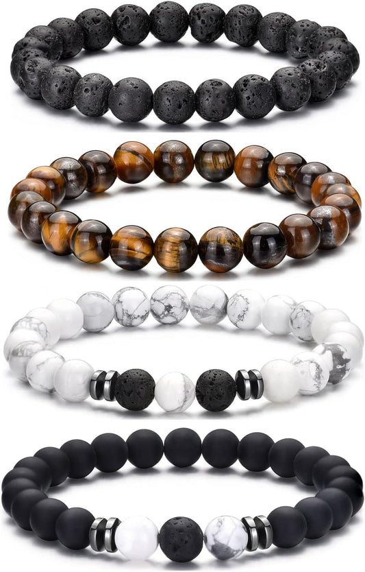 Manufacturer  RANKEEF Tiger Eye Bracelet For Men 8MM Natural Stone Stretch Adjustable Black Crystal Beaded Bracelet for Men Women Gifts  bracelets