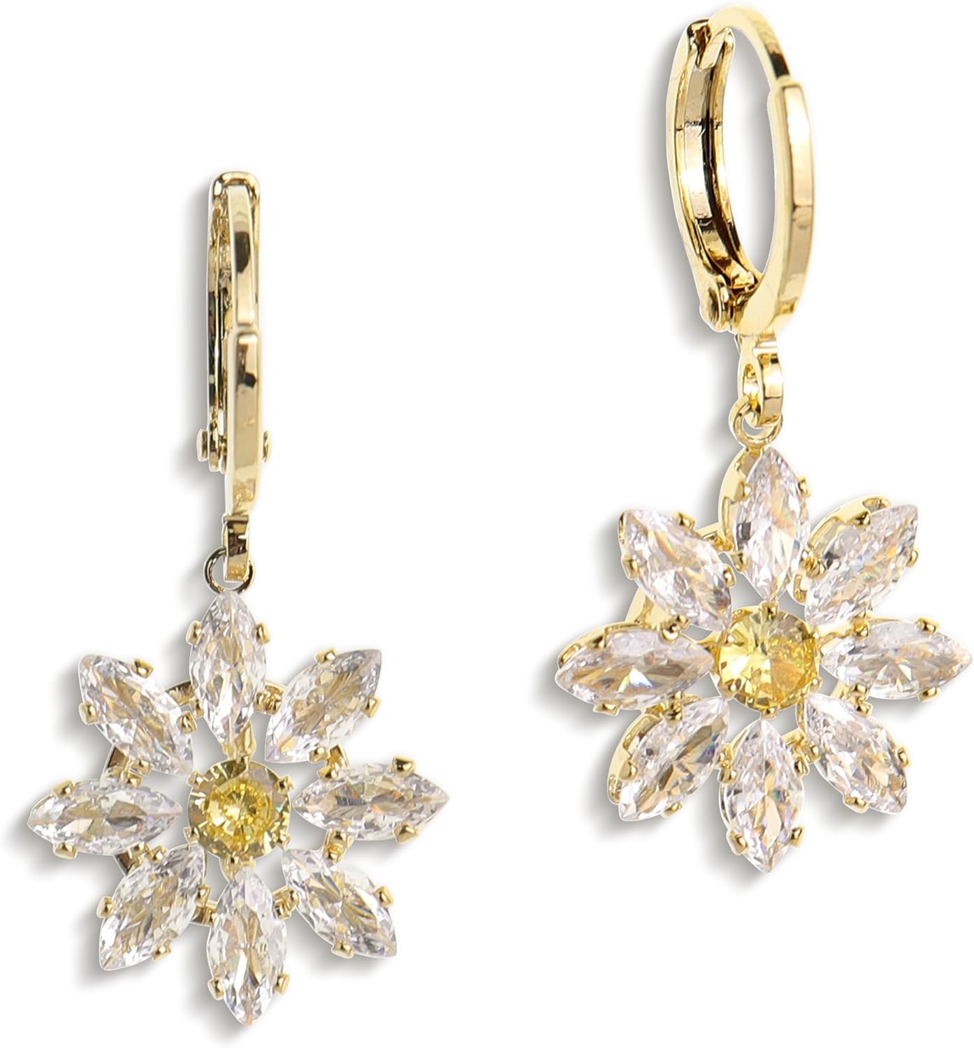 Manufacturer  Sonateomber Gold Silver Small Hoop Dangle Earrings for Women, Trendy Dainty Rhinestone CZ Dangling Prom Wedding Leaf Flower Snowflake Butterfly Starfish Fashion Jewelry Gift  earring