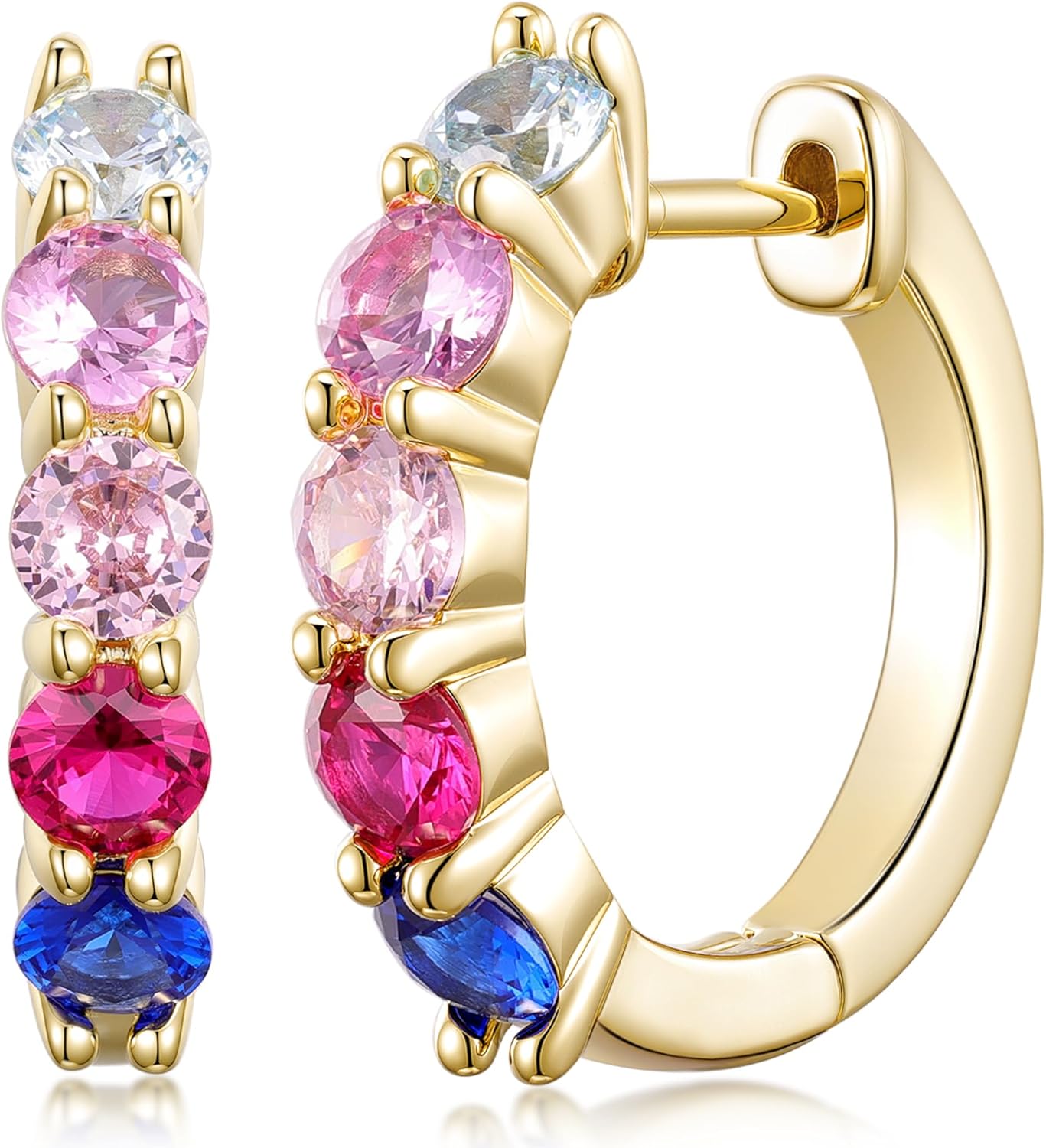 Manufacturer  Evabelle Gold Hoop Earrings for Women 14K Real Gold Plated Cubic Zirconia Diamond Hoop Earrings Huggie Hoop Earring Women Earrings Earring for Men 925 Sterling Silver Post Hypoallergenic  earring