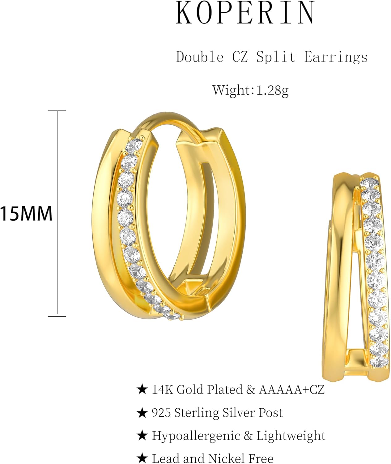 Manufacturer  Dainty Small Hoop Earrings for Women -Trendy 14K Gold/Silver Plated Hypoallergenic Lightweight Huggie Earring Double Hoops Earrings for Women Fashion  earring