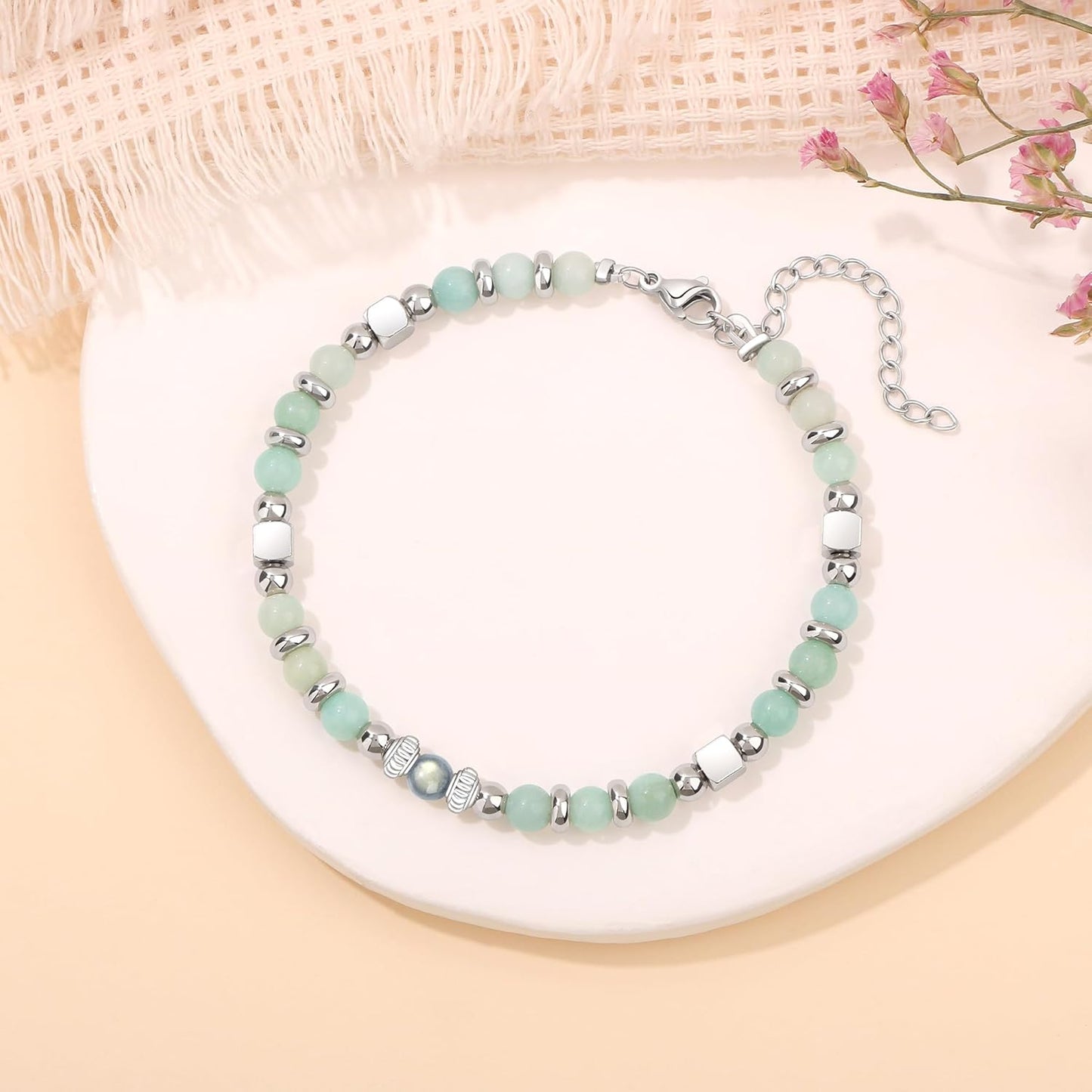 Manufacturer  JoycuFF     Amazonite Moonstone Bracelets, 6 7 8 9 10 11 Year Old 13th 16th 18th 21st 30th 40th 50th 60th Birthday Gifts for Her Women  bracelets