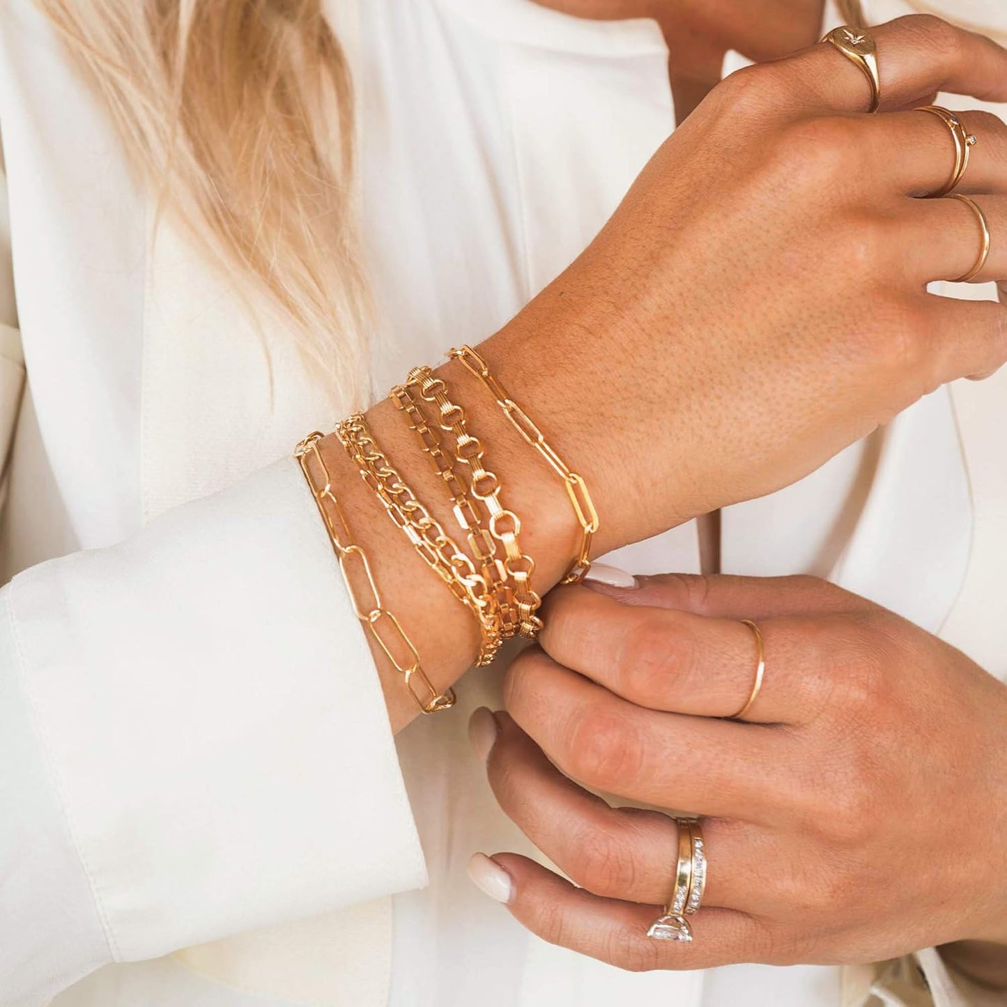 Manufacturer  MEVECCO Bracelet for Women 14K Gold Plated Dainty Chain Simple Jewelry Cute Handmade Minimalist for Her  bracelets