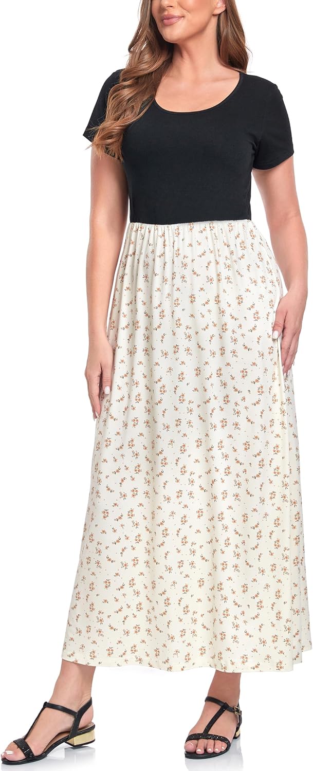 Manufacturer  Lacavocor Womens Short Sleeve Maxi Dresses Empire Waist Long Dress dresses