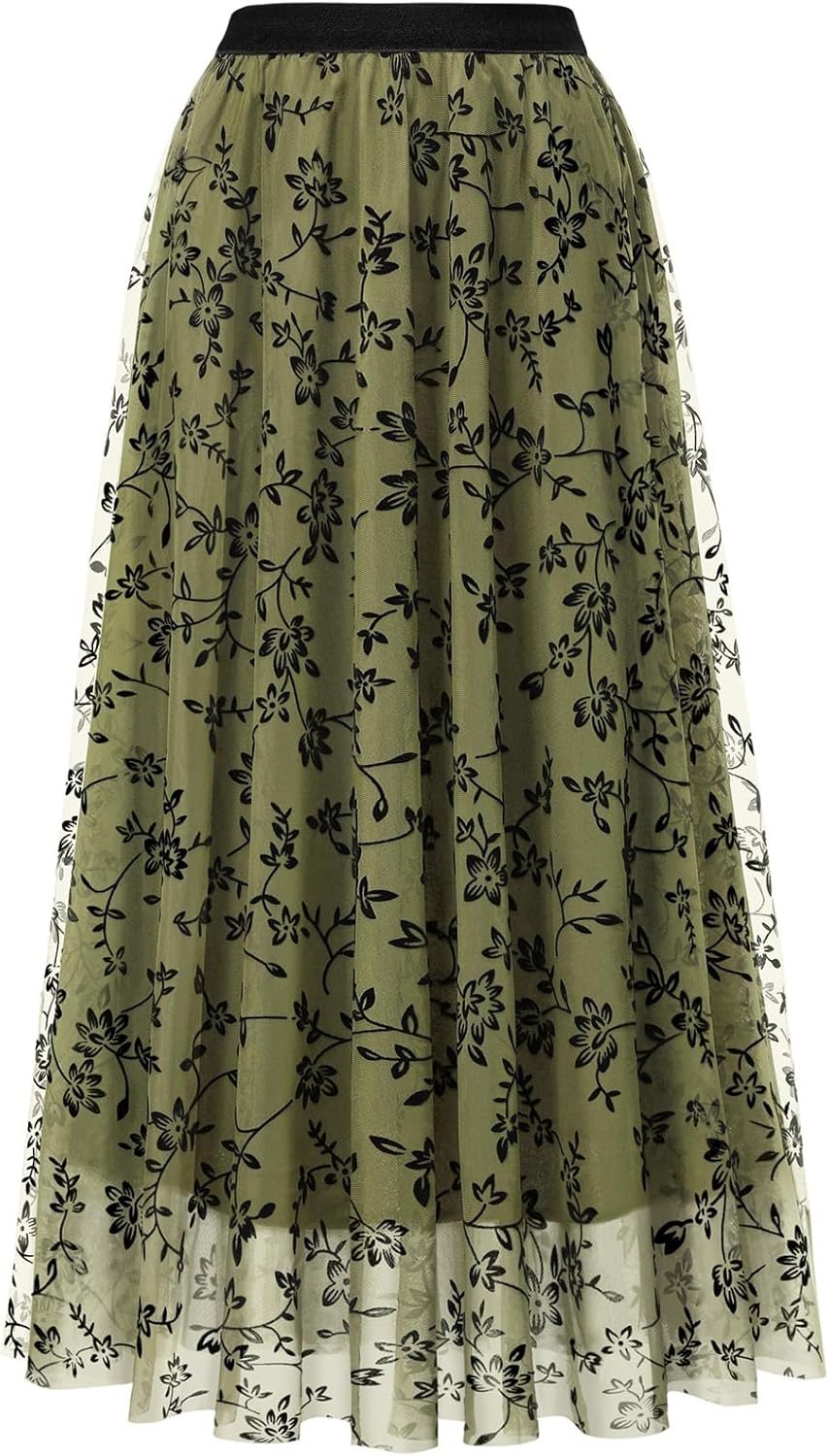 Manufacturer  Skirts for Women Midi Long Length Dressy Casual Trendy Summer Tulle A-Line Floral High Waist Skirts