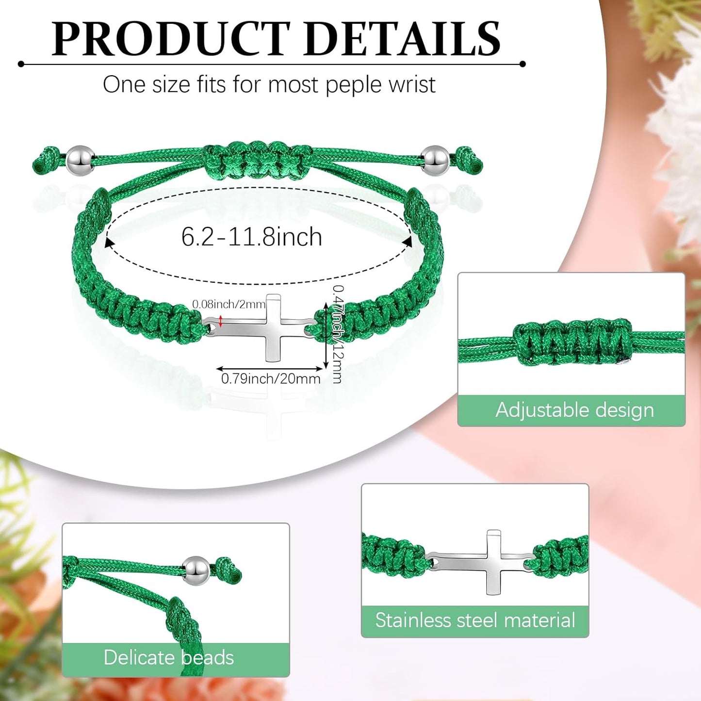 Manufacturer  Sureio Cross Friendship Bracelet Adjustable Braided Rope Jesus Christian Cross Bracelets Matching Couple String Lucky Strand BFF Wristband for Women Men Boy Girls Easter Baptism  bracelets