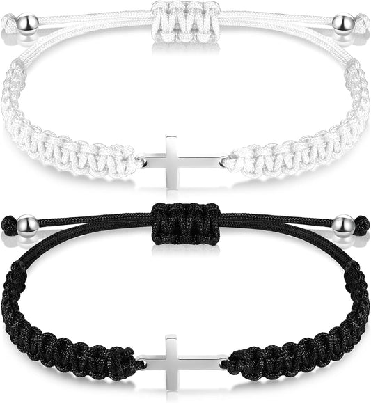 Manufacturer  Sureio Cross Friendship Bracelet Adjustable Braided Rope Jesus Christian Cross Bracelets Matching Couple String Lucky Strand BFF Wristband for Women Men Boy Girls Easter Baptism  bracelets