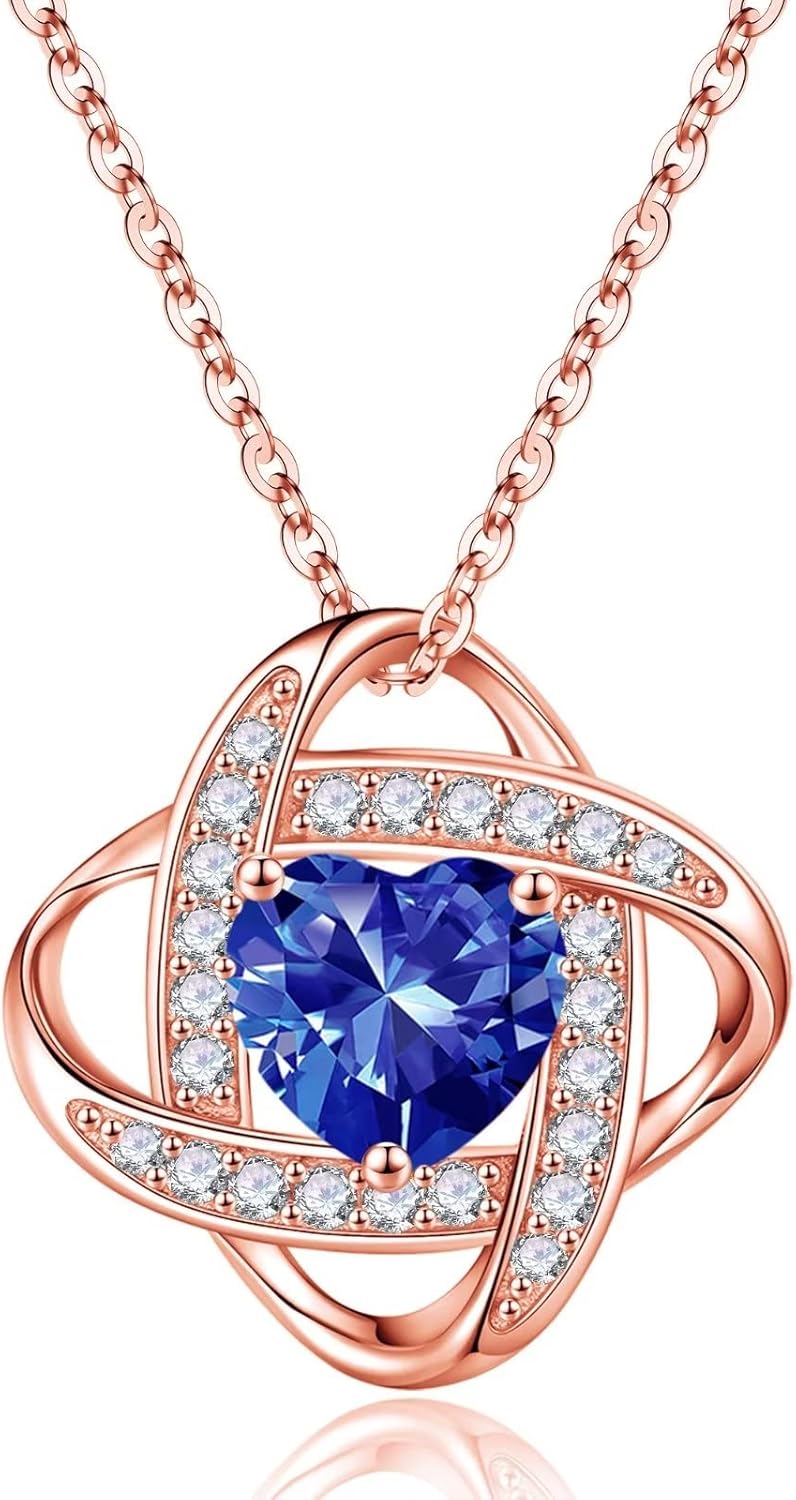 Manufacturer  Iefil 925 Sterling Silver Love Knot Birthstone Necklace, Natural or Created Gemstone, Anniversary Birthday Gifts for Women, Jewelry Gifts for Wife Mom Girlfriend  Necklace