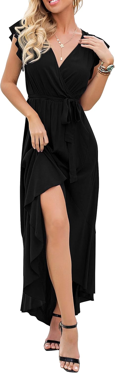 Manufacturer  GRECERELLE  Women's Spring Summer Boho Floral Print V-Neck Faux Wrap Maxi Dress for Wedding Guest, Graduation, Party dresses