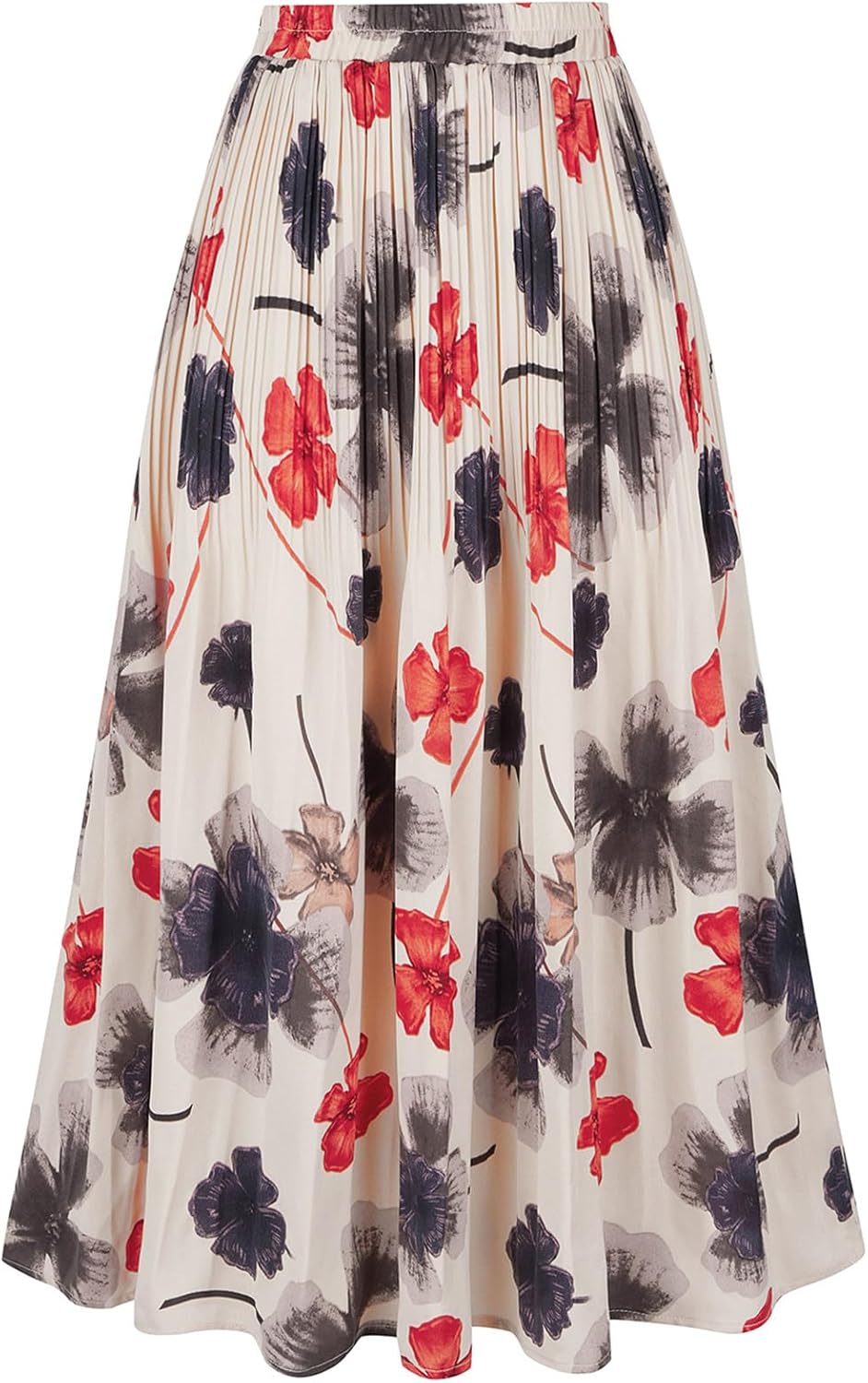 Manufacturer  Basoteeuo Womens Skirt Leopard Print Midi Long Shirring Pleated Skirts High Waisted A Line Skirts