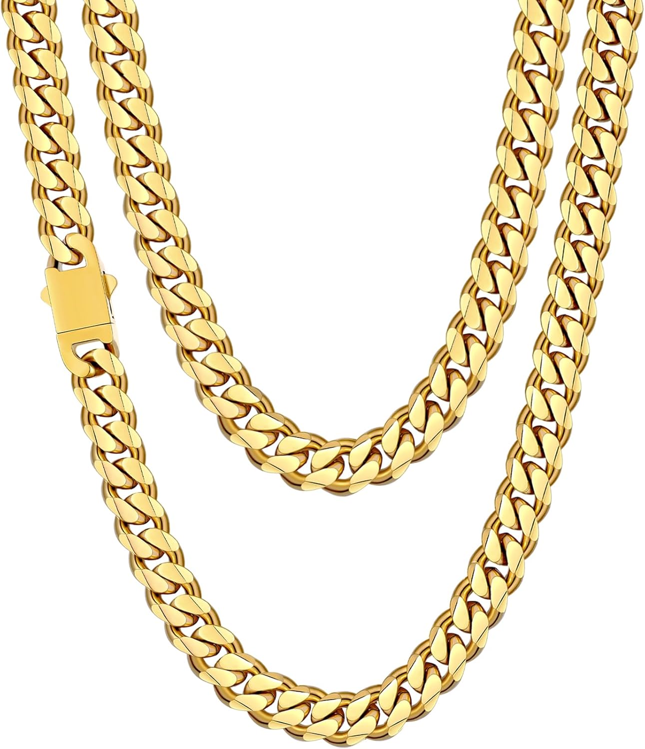 Manufacturer  Fiusem 3.5mm Cuban Link Chains for Men, women，Silver Tone/Black/14K Gold Plated Stainless Steel Necklace Chain, Mens Necklace 16, 18, 20, 22, 24, 26, 28 Inch  Necklace