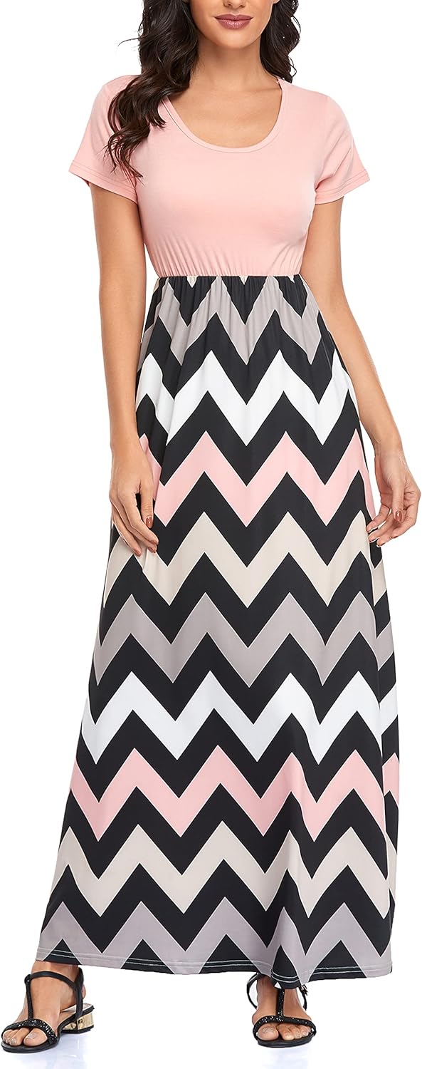 Manufacturer  Lacavocor Womens Short Sleeve Maxi Dresses Empire Waist Long Dress dresses