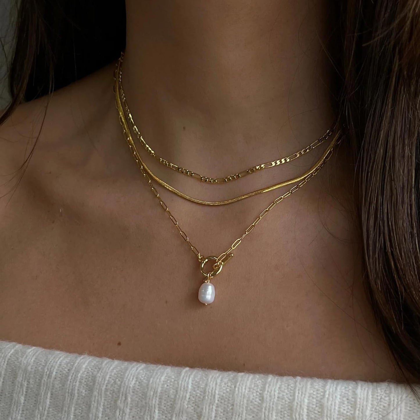Manufacturer  Gold/Silver Layered Necklaces for Women,Dainty 14k Gold Plated Stackable Choker Necklaces for Women,Trendy Layering Coin Chain Pendant Jewelry Set Gifts  necklace