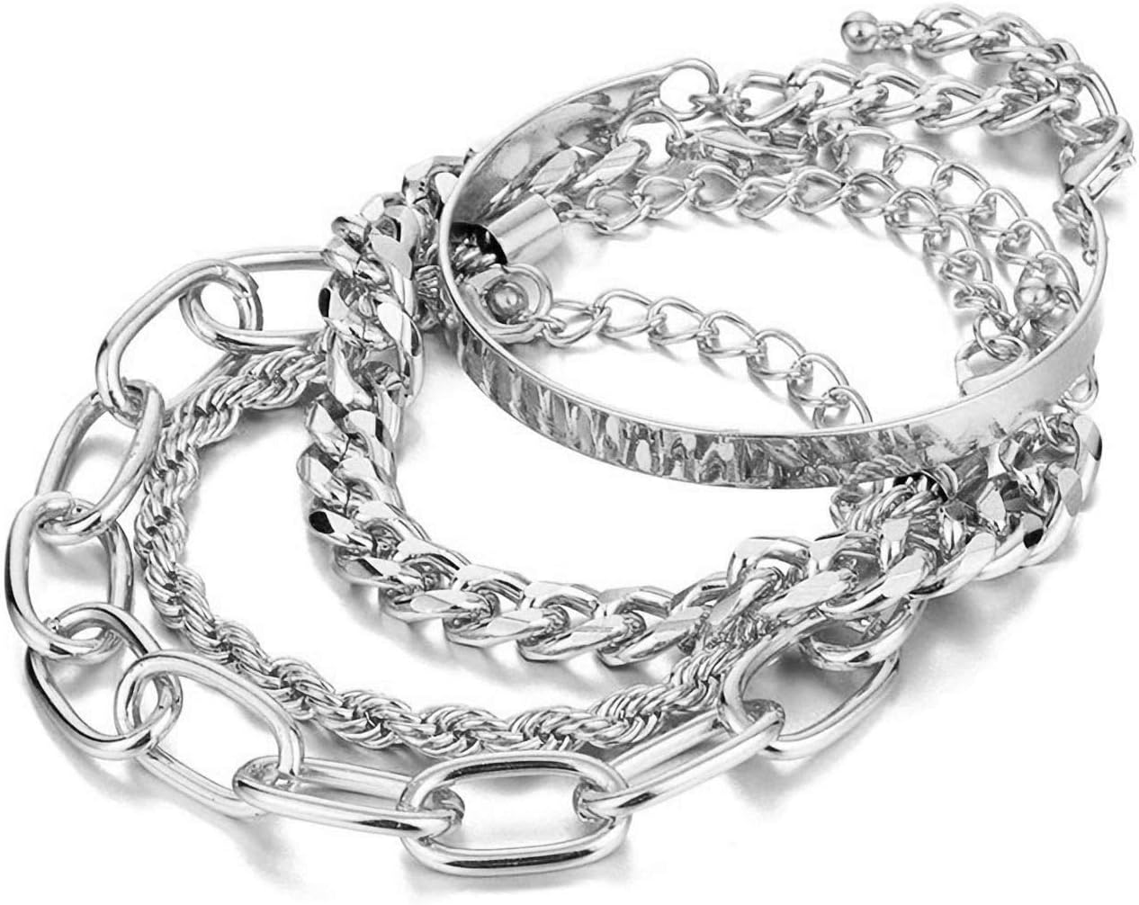 Manufacturer  IFKM Gold Bracelets for Women, 14K Gold Plated Dainty Layered Chain Bracelets Adjustable Cute Bangle Link Bracelet Set  bracelets