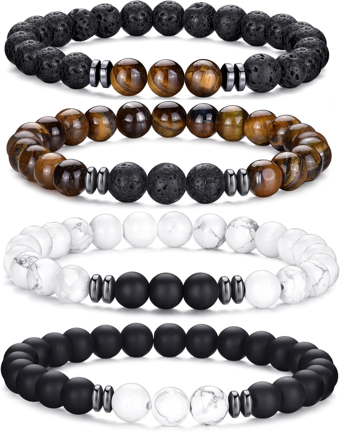 Manufacturer  RANKEEF Tiger Eye Bracelet For Men 8MM Natural Stone Stretch Adjustable Black Crystal Beaded Bracelet for Men Women Gifts  bracelets