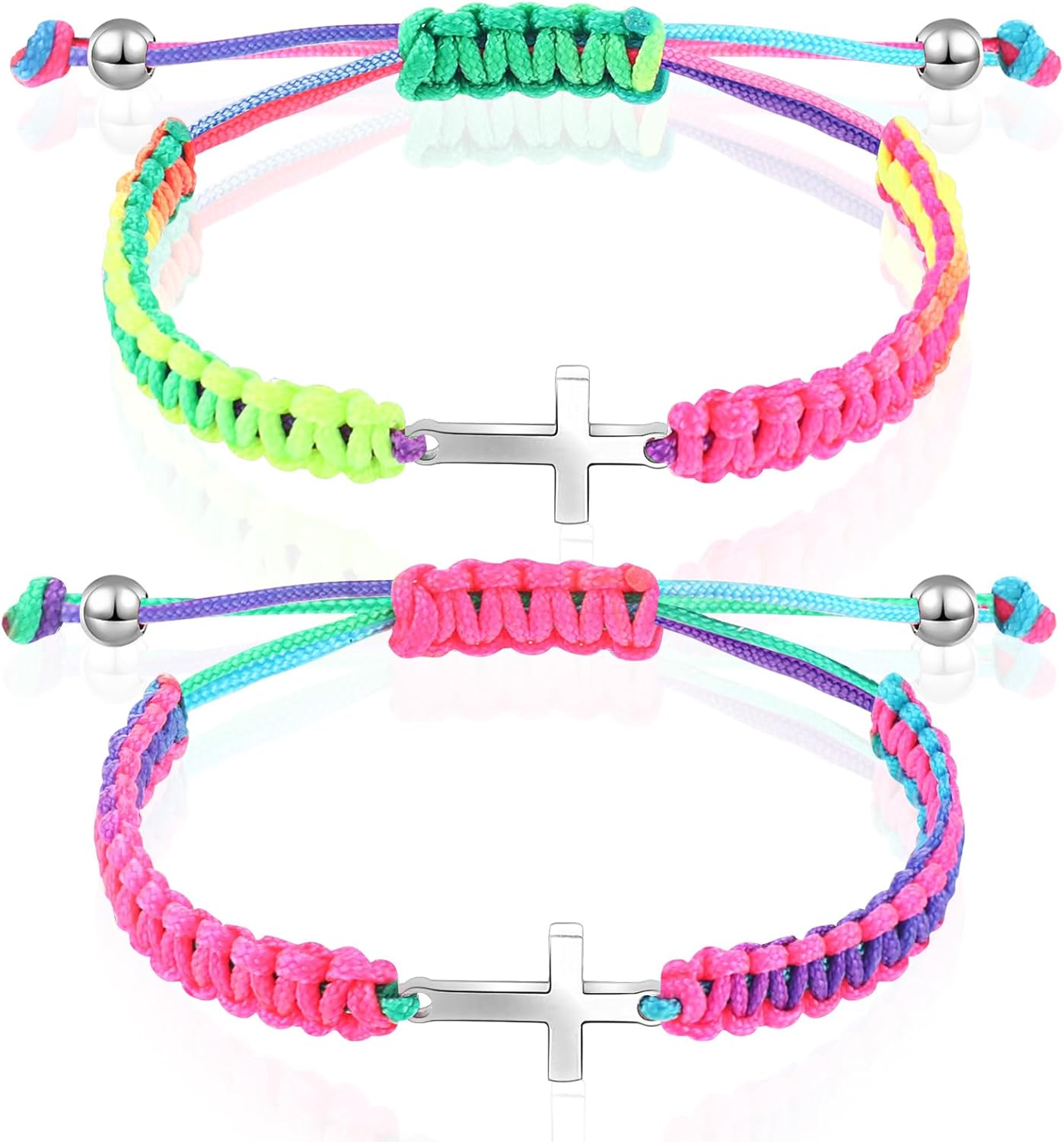 Manufacturer  Sureio Cross Friendship Bracelet Adjustable Braided Rope Jesus Christian Cross Bracelets Matching Couple String Lucky Strand BFF Wristband for Women Men Boy Girls Easter Baptism  bracelets