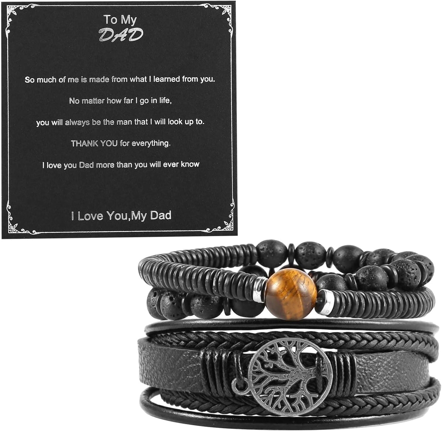 Manufacturer  HZMAN Genuine Leather Tree of life Bracelets Men Women, Tiger Eye Natural Stone Lava Rock Beads Ethnic Tribal Elastic Bracelets Wristbands  bracelets