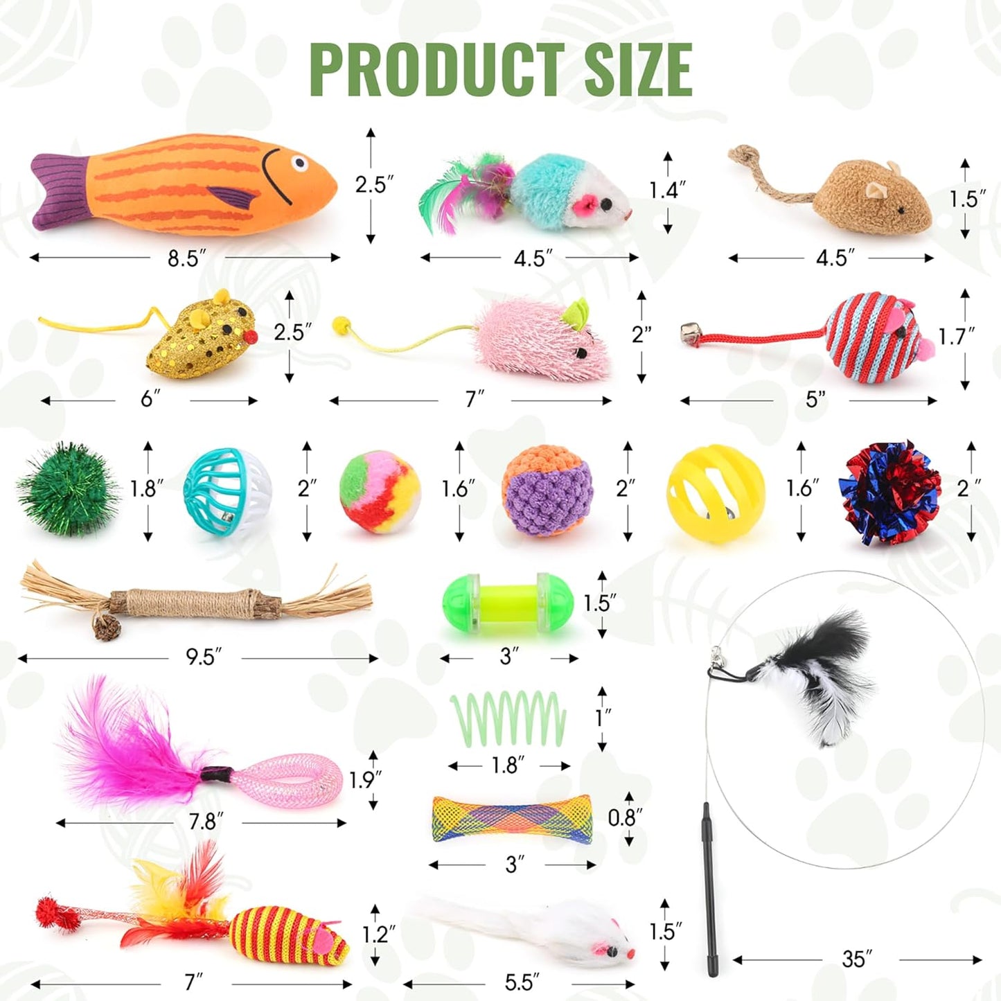 Manufacturer  Fashion's Talk Cat Toys Variety Pack for Kitty 20 Pieces    Cat toy