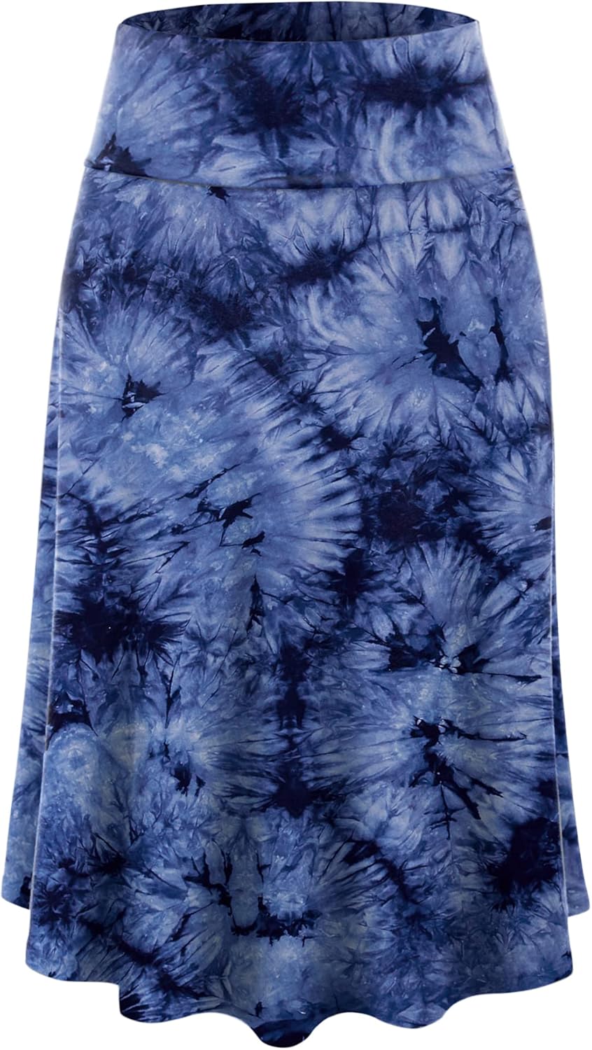 Manufacturer  Lock and Love Women's Solid Ombre Lightweight Flare Midi Pull On Closure Skirts S-XXXL Plus Size