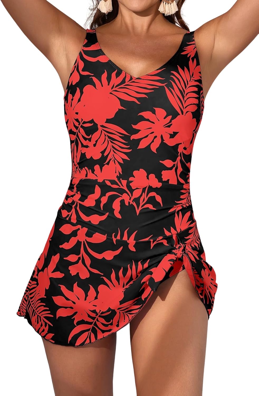 Manufacturer  One Piece Swim Dress Swimsuits for Women Tummy Control Swimdress Skirt V Neck Bathing Suit  Swimsuit