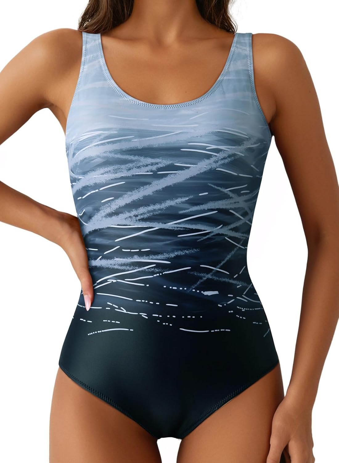 Manufacturer  Aleumdr Womens Color Block Print One Piece Swimsuits Athletic Training Swimwear Bathing Suits  Swimsuit