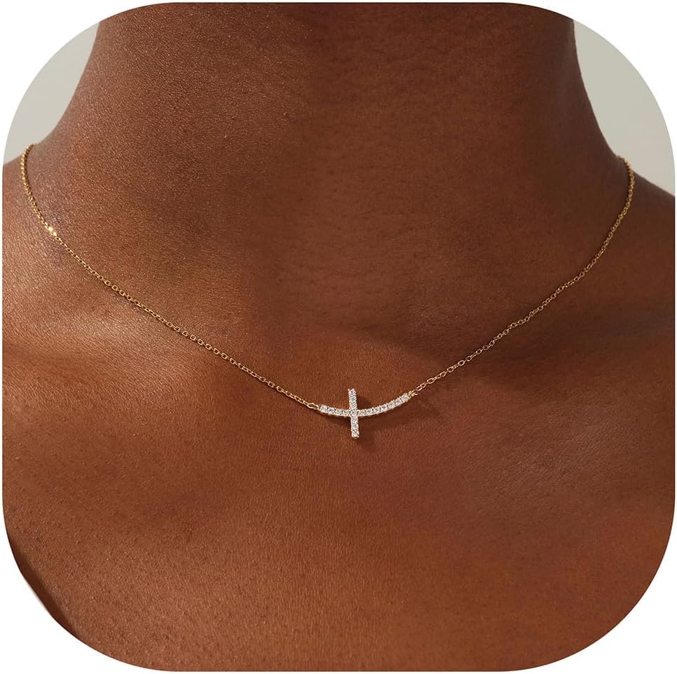 Manufacturer  MONOZO Cross Necklace for Women，14K Gold Plated Cross Necklace Layered Gold Cross Necklace Tiny Sideway Cross Choker Necklace Gold Cross Necklaces for Women Trendy Gold Jewelry Gifts for Women Trendy  necklace
