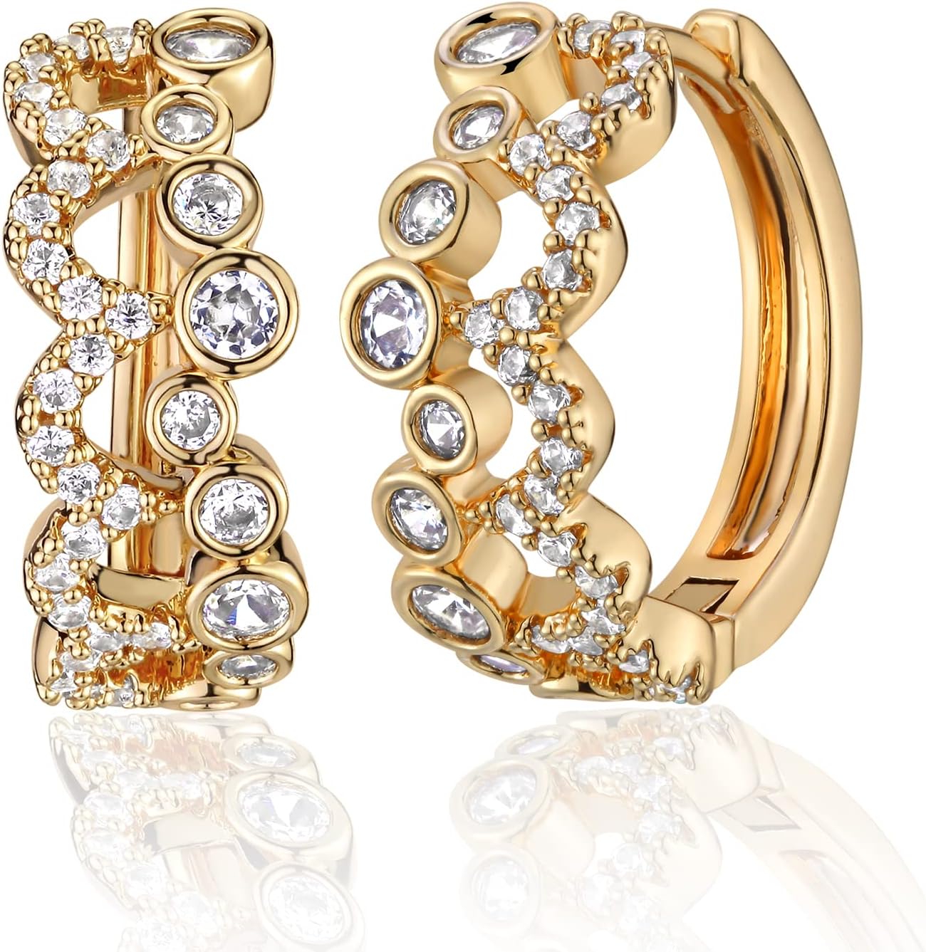 Manufacturer  VACRONA Cubic Zirconia Huggie Earrings 14k Gold Plated Tiny Earrings Small Huggie Hoop Earrings Simple Lightweight Hoops Gift for Women  earring