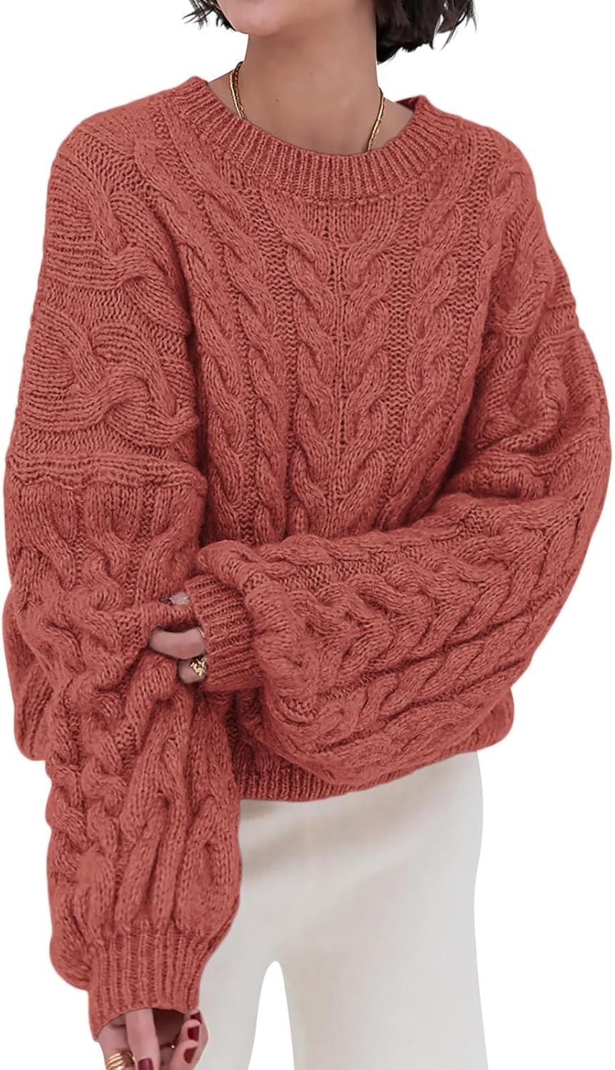 Manufacturer  PRETTYGARDEN Womens Sweaters Fall  Cable Knit Long Sleeve Crewneck Oversized Sweater Chunky Pullover Loose Outfits   sweaters