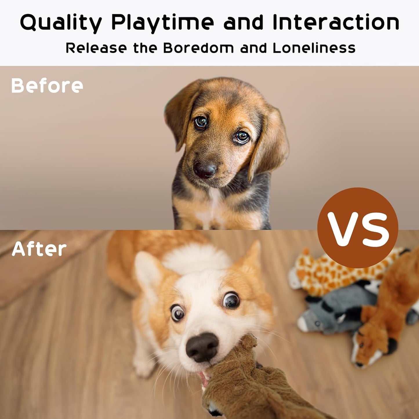 Manufacturer   Nocciola Dog Squeaky Toys, 5 PCS Crinkle Plush Dog Toys, No Stuffing Dog Toys for Small Medium Large Dogs, Stuffless Puppy Toys for Boredom    Dog toy