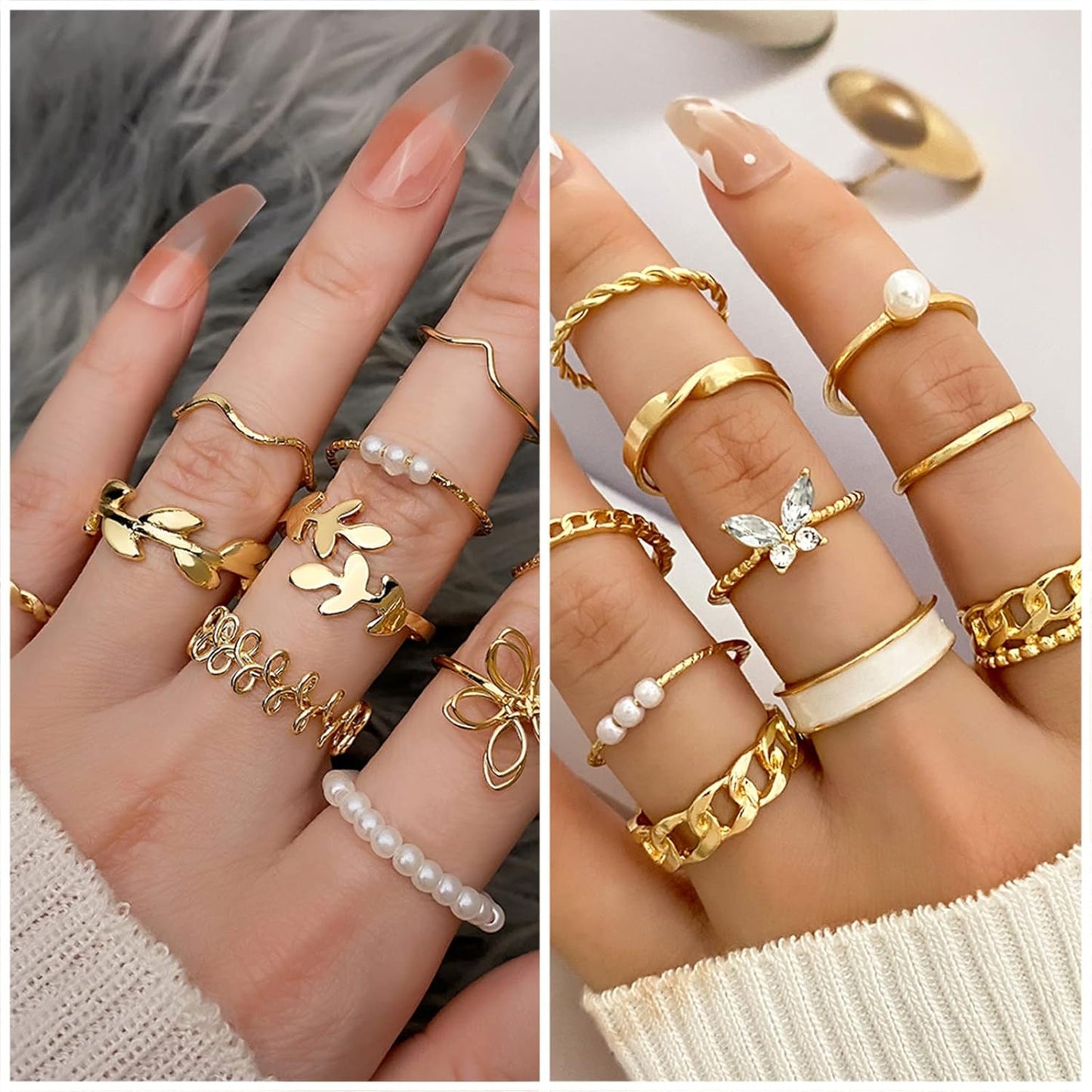 Manufacturer  IFKM 36 PC Gold Plated Jewelry Set with 4 Necklace, 11 Bracelet, 7 Ear Cuffs Earring, 14 Knuckle Rings for Women Girls Valentine Anniversary Birthday Friendship Gift  bracelets