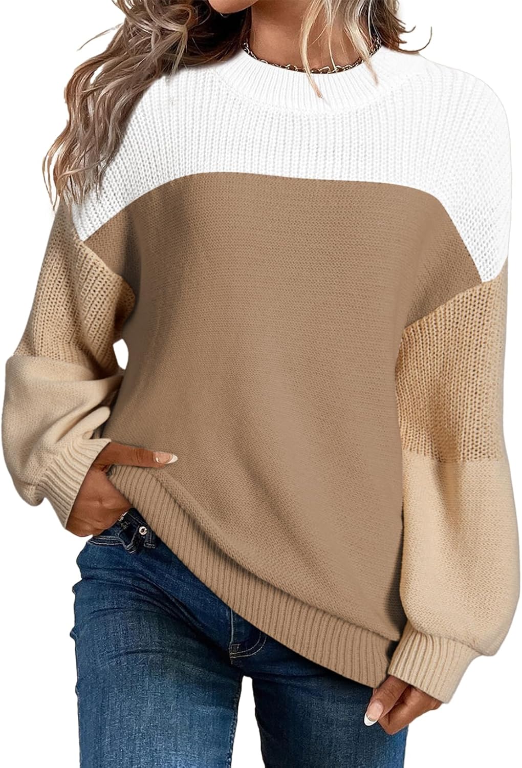 Manufacturer  Dokotoo Women's Casual Long Sleeve Sweaters Loose Crewneck Knit Solid Pullover Sweater Jumper Tops   sweaters